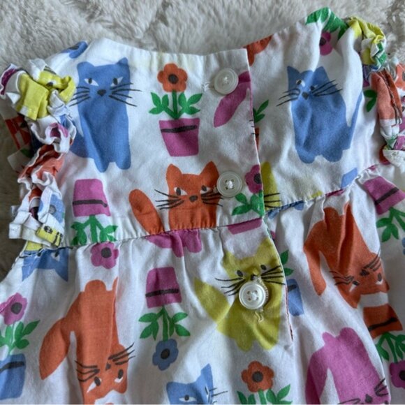Baby Boden | Allover Cat Print Sleeveless Summer Dress | Size 12-18 Months - Picture 6 of 11